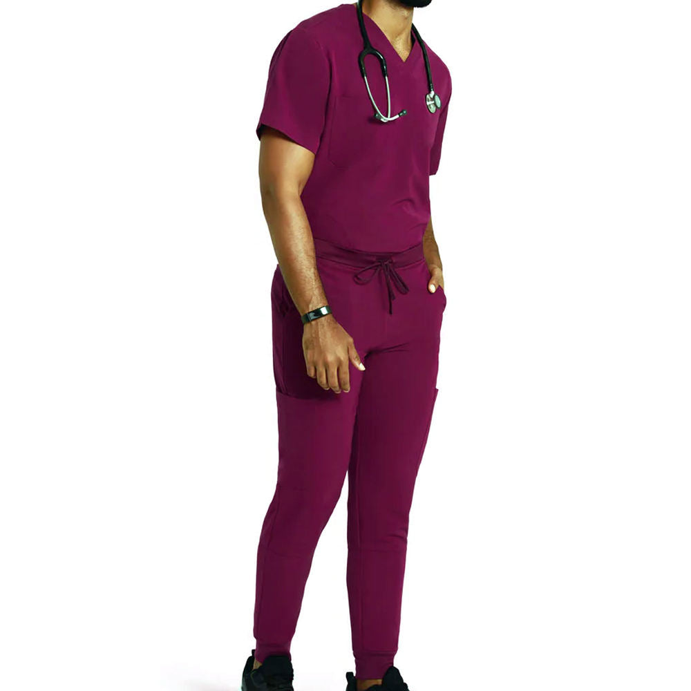 New Arrival Medical Scrub Set In Solid Color Service Medical Regular Fit Men Nursing Scrub