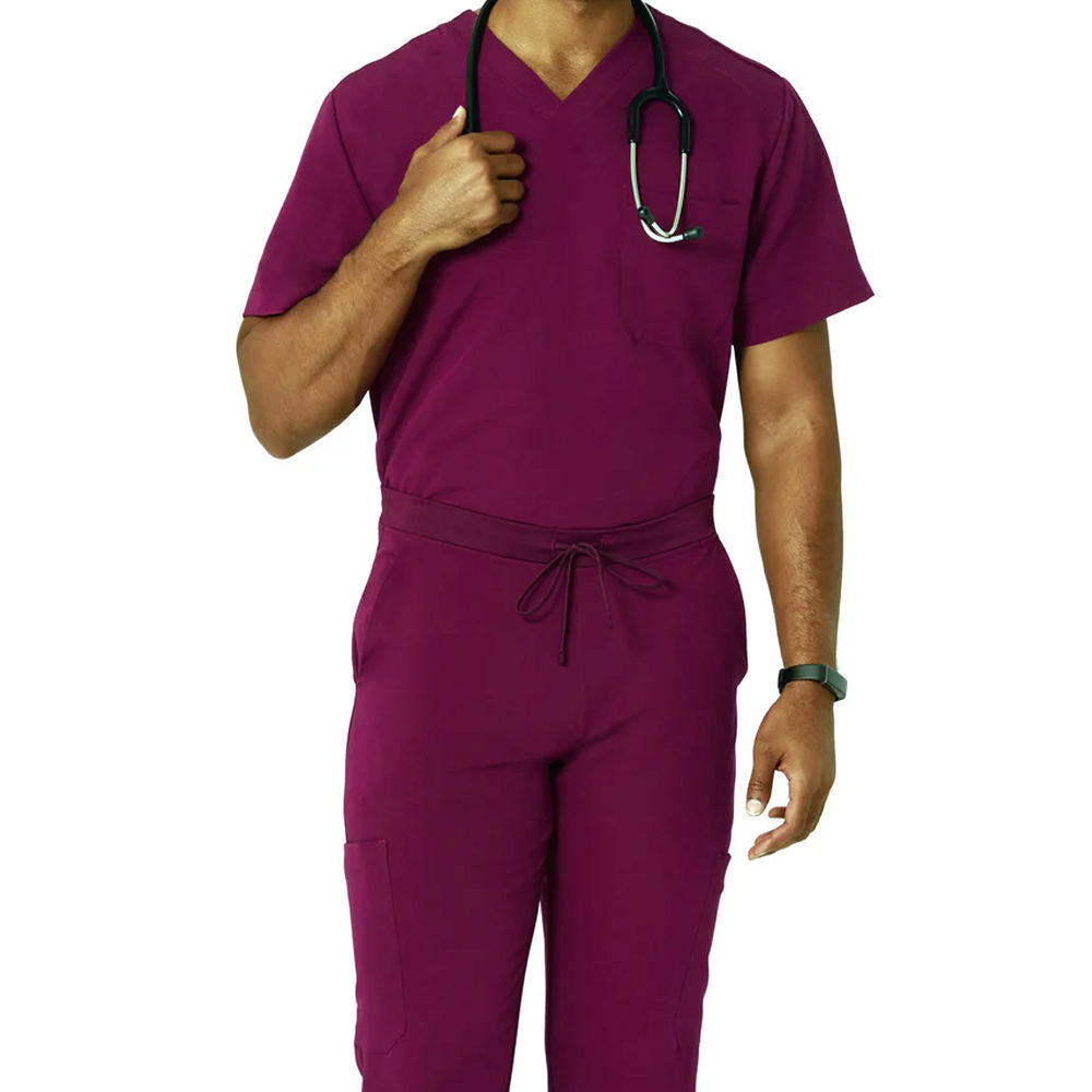 New Arrival Medical Scrub Set In Solid Color Service Medical Regular Fit Men Nursing Scrub