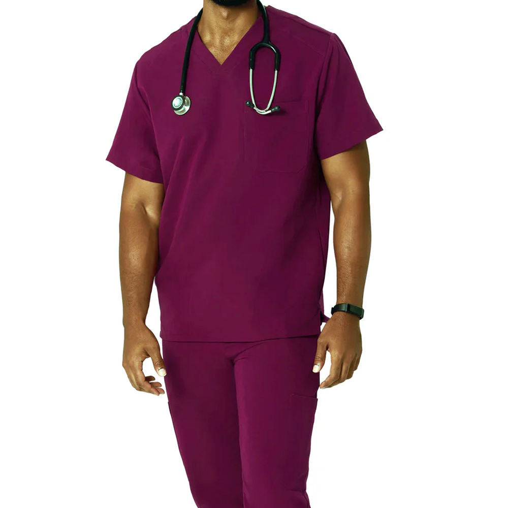 V-Neck Stretch Breathable Scrub For Men High-quality Men Short Sleeve Scrubs Set