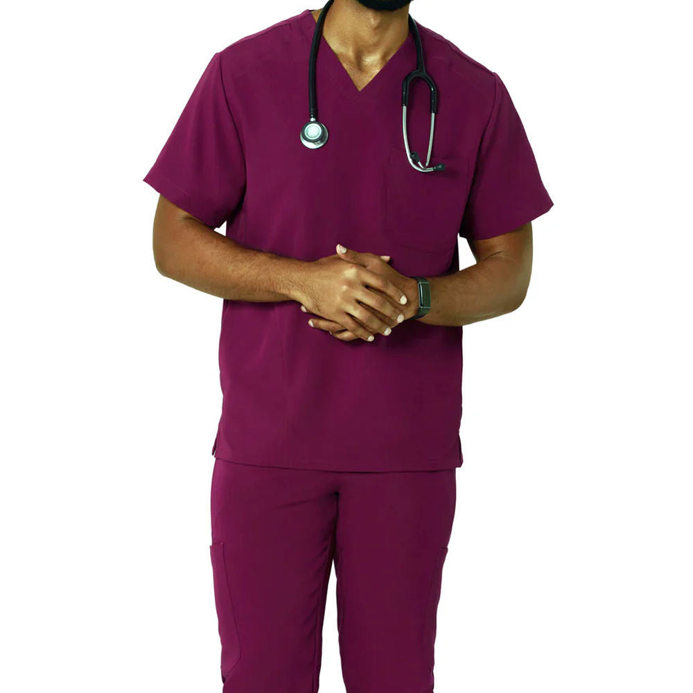 New Arrival Medical Scrub Set In Solid Color Service Medical Regular Fit Men Nursing Scrub