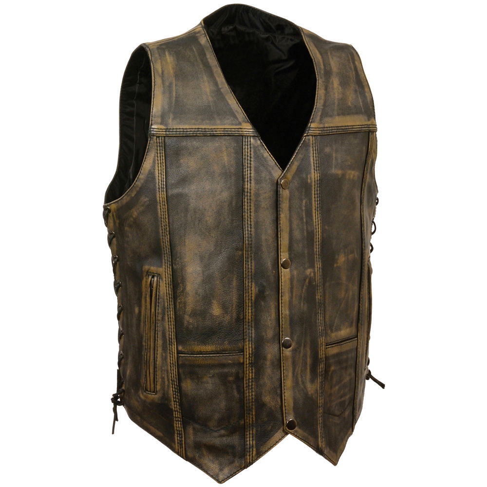 New Fashion Leather Vest High Quality Breathable Men Leather Vest for Sale