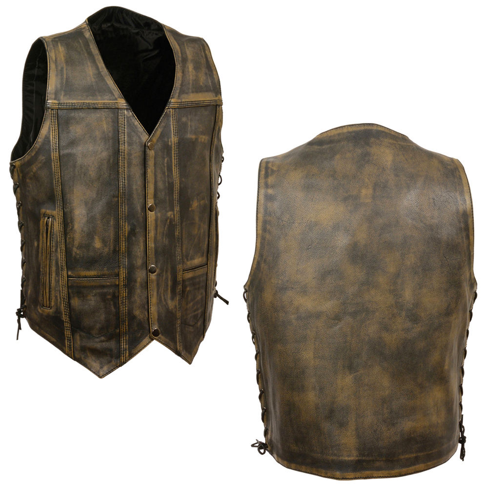 New Fashion Leather Vest High Quality Breathable Men Leather Vest for Sale