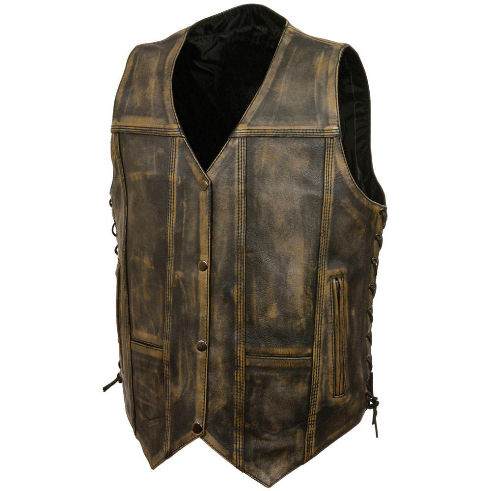 New Fashion Leather Vest High Quality Breathable Men Leather Vest for Sale