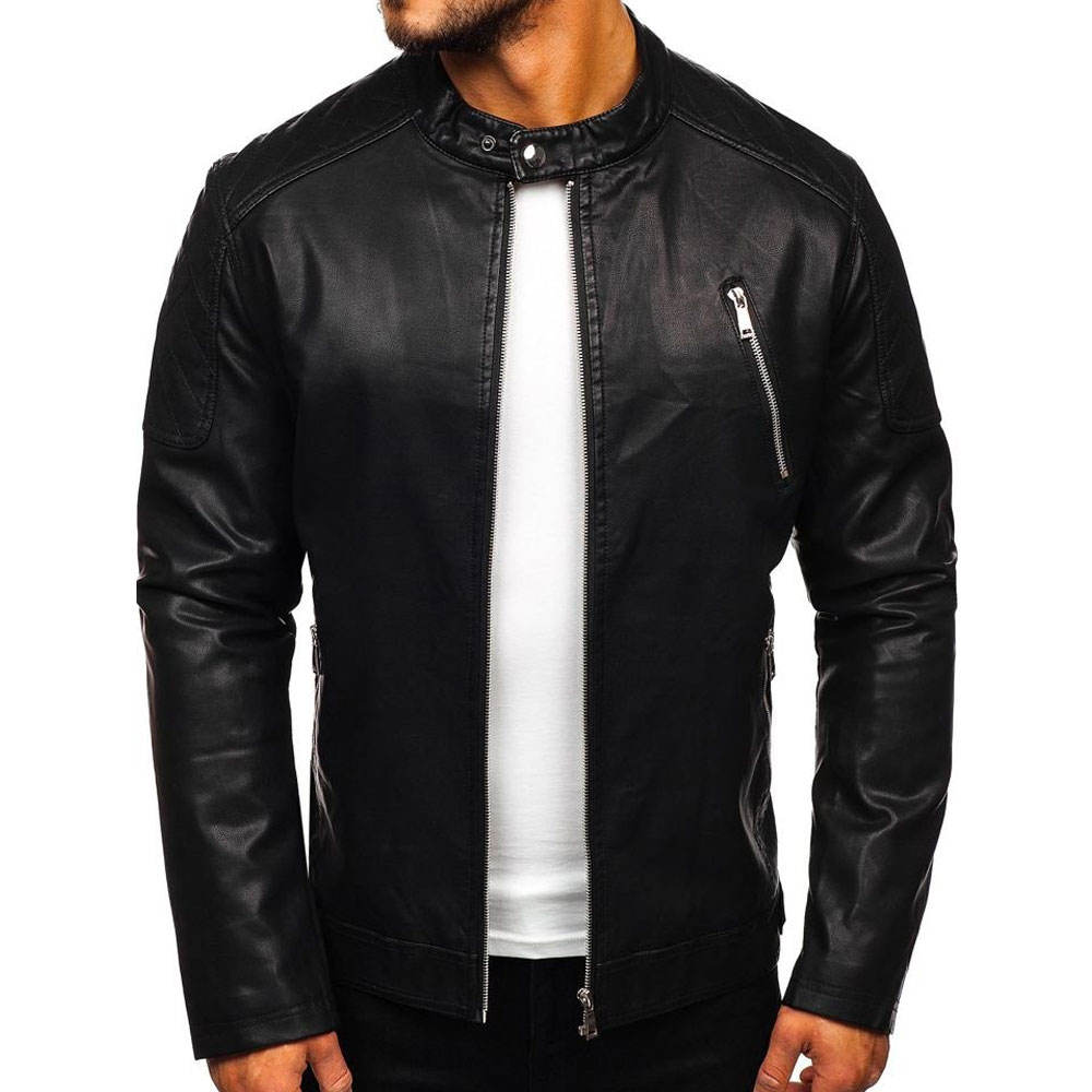 Durable Windproof Men Leather Jacket Top Quality Best Design Men Clothing Leather Jacket