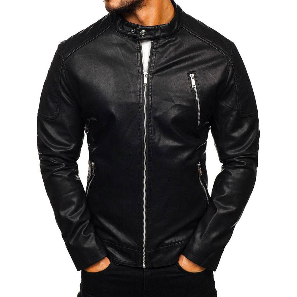 Durable Windproof Men Leather Jacket Top Quality Best Design Men Clothing Leather Jacket