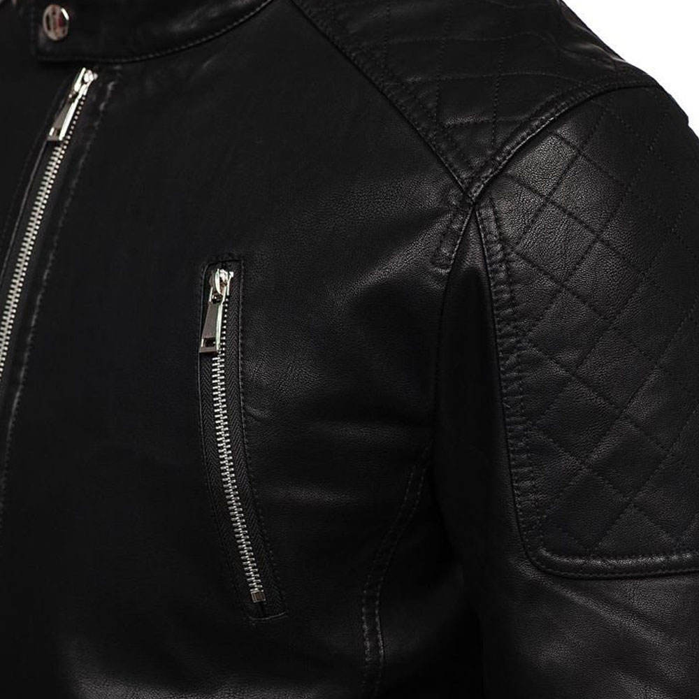 Durable Windproof Men Leather Jacket Top Quality Best Design Men Clothing Leather Jacket