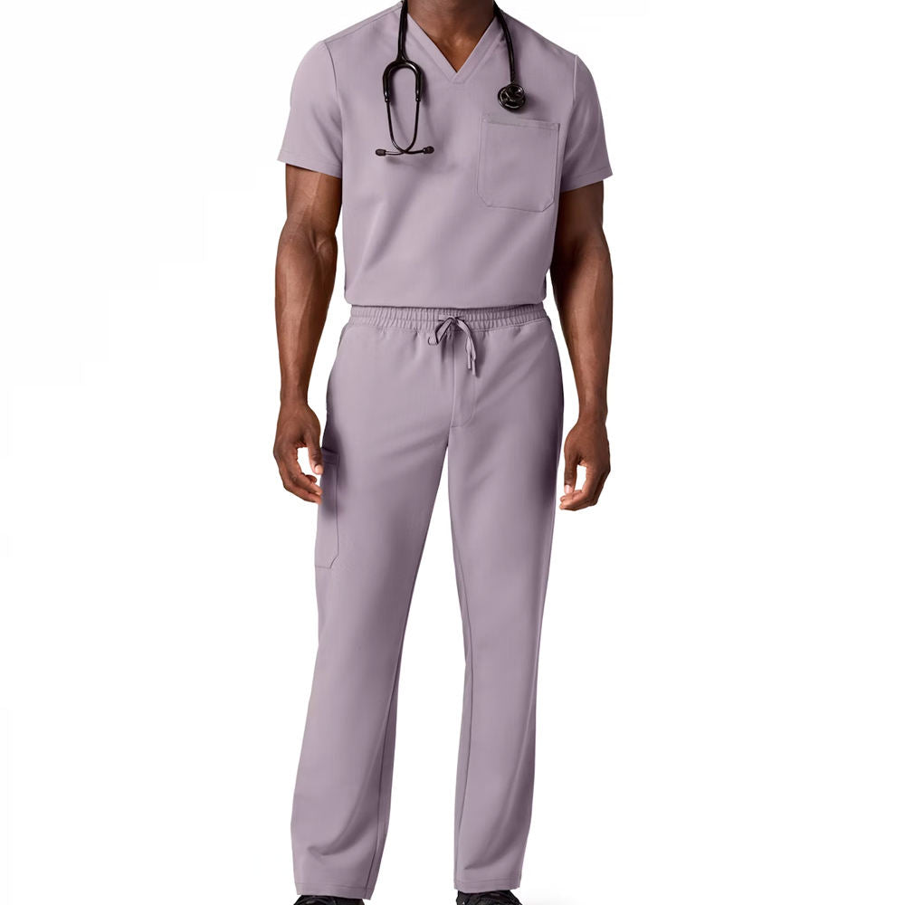 High Quality Men Short Sleeve Medical Doctor Nursing Scrub Set 2026 New Fashionable Soft Fabric Men Nursing Scrubs Suit