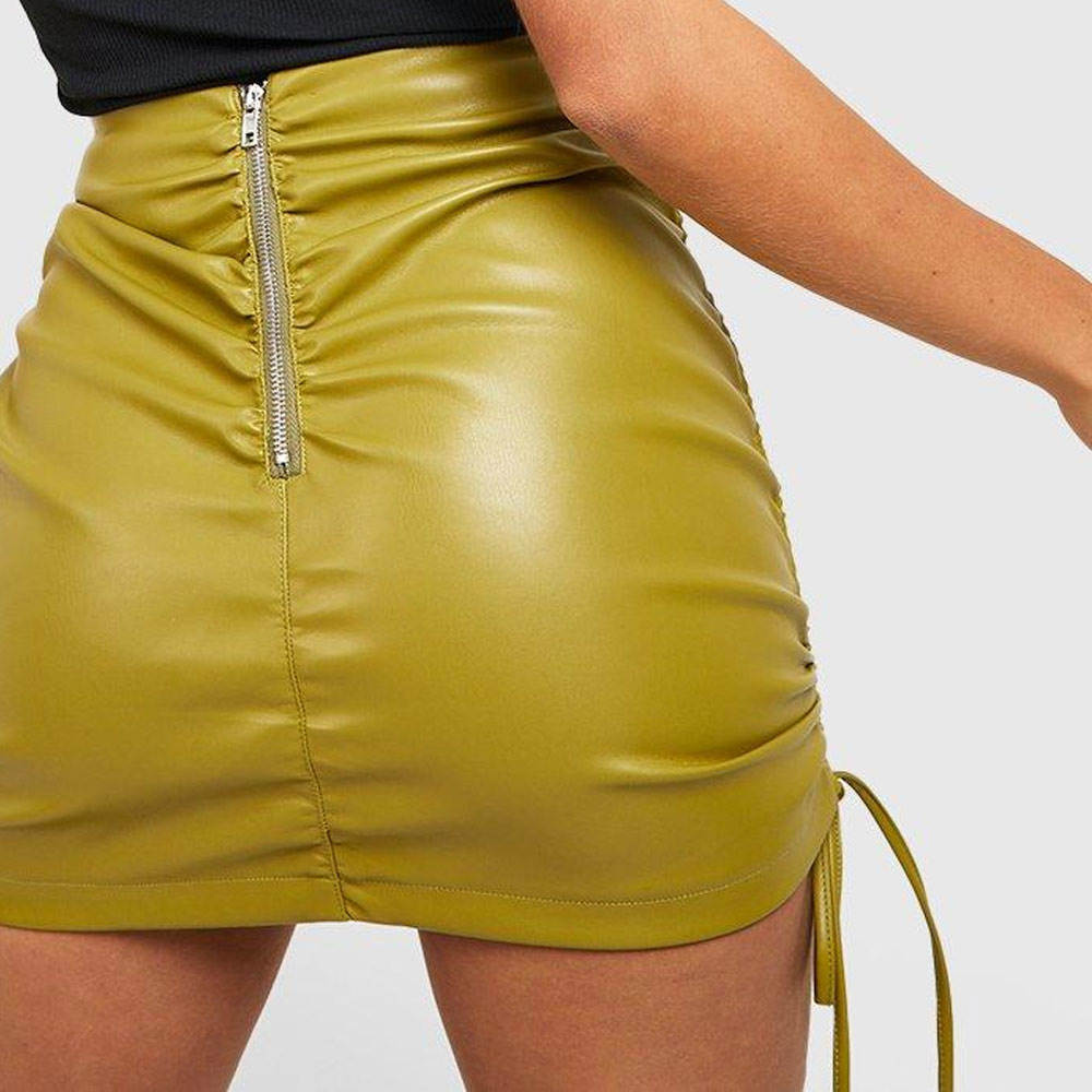 Latest Design Women Leather Skirts Casual Fashion Winter Wear Leather Skirts for Women