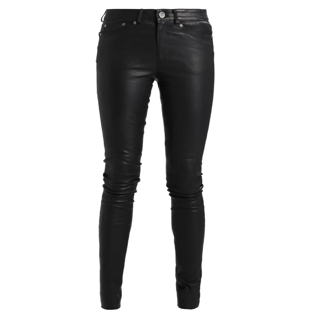 Women’s High-Waist Leather Pants