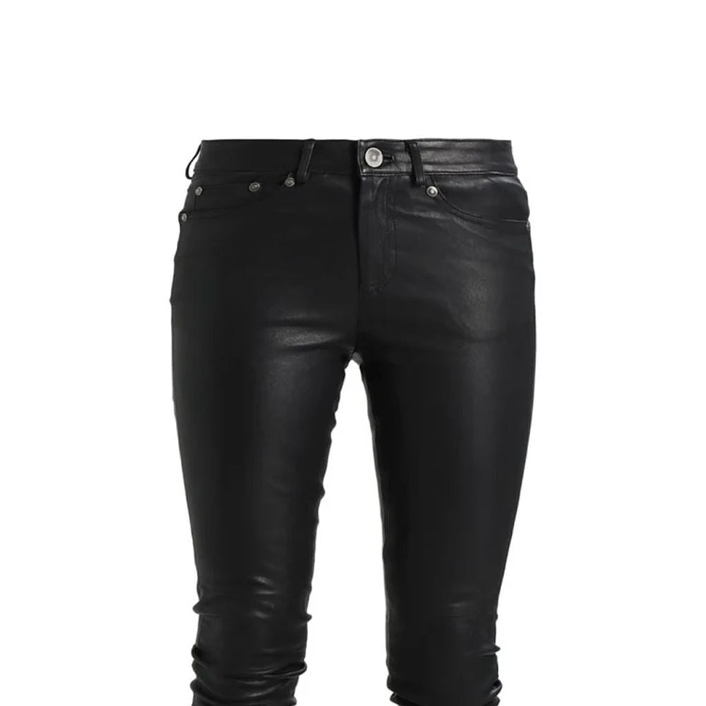 Women’s High-Waist Leather Pants
