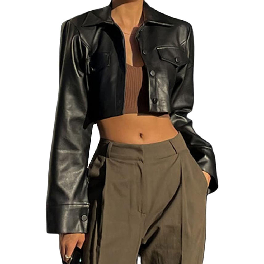 Professional Made Women Leather Jackets for Sale Latest Arrival Women Crop Top Leather Jacket