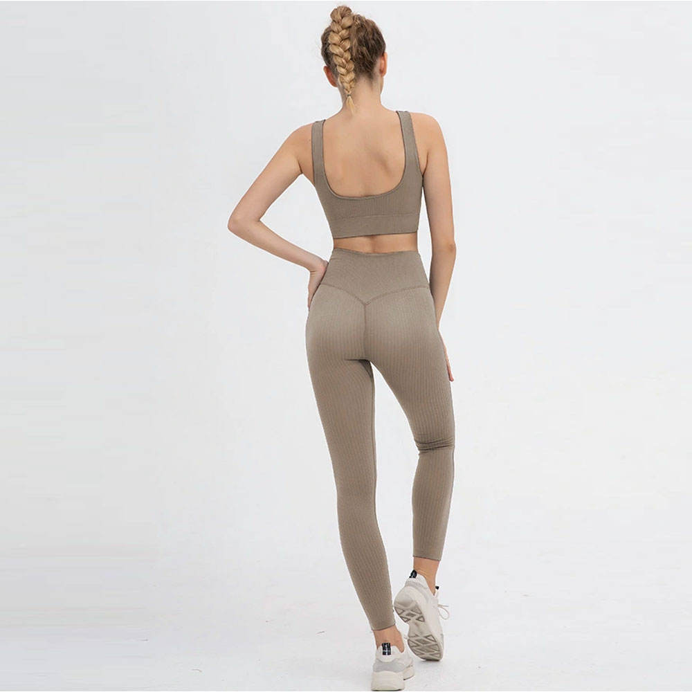 Latest Fashion Solid Color Fitness Women Yoga Set Ladies Gym Active Wear High Waist Yoga Sport Sets for Adults Yoga Set