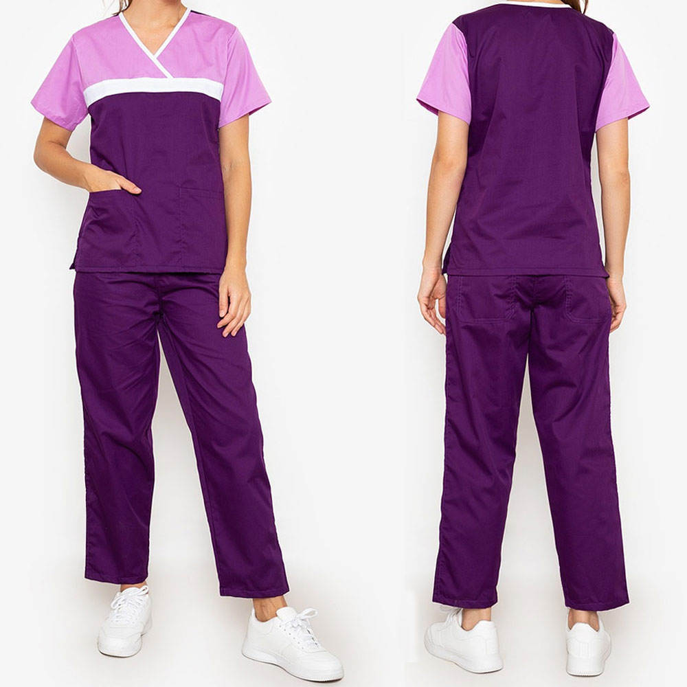 Hospital Wear Hot Selling Breathable Women Scrub Uniforms / Hospital Scrubs Sets Nurse Uniform